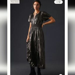 Anthropologie The Somerset metallic maxi dress shine edition
